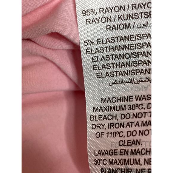 Edikted Rayna Women's Pink Cowl Neck Bell Sleeve Asymmetrical Hem Blouse Top XS - Picture 6 of 6